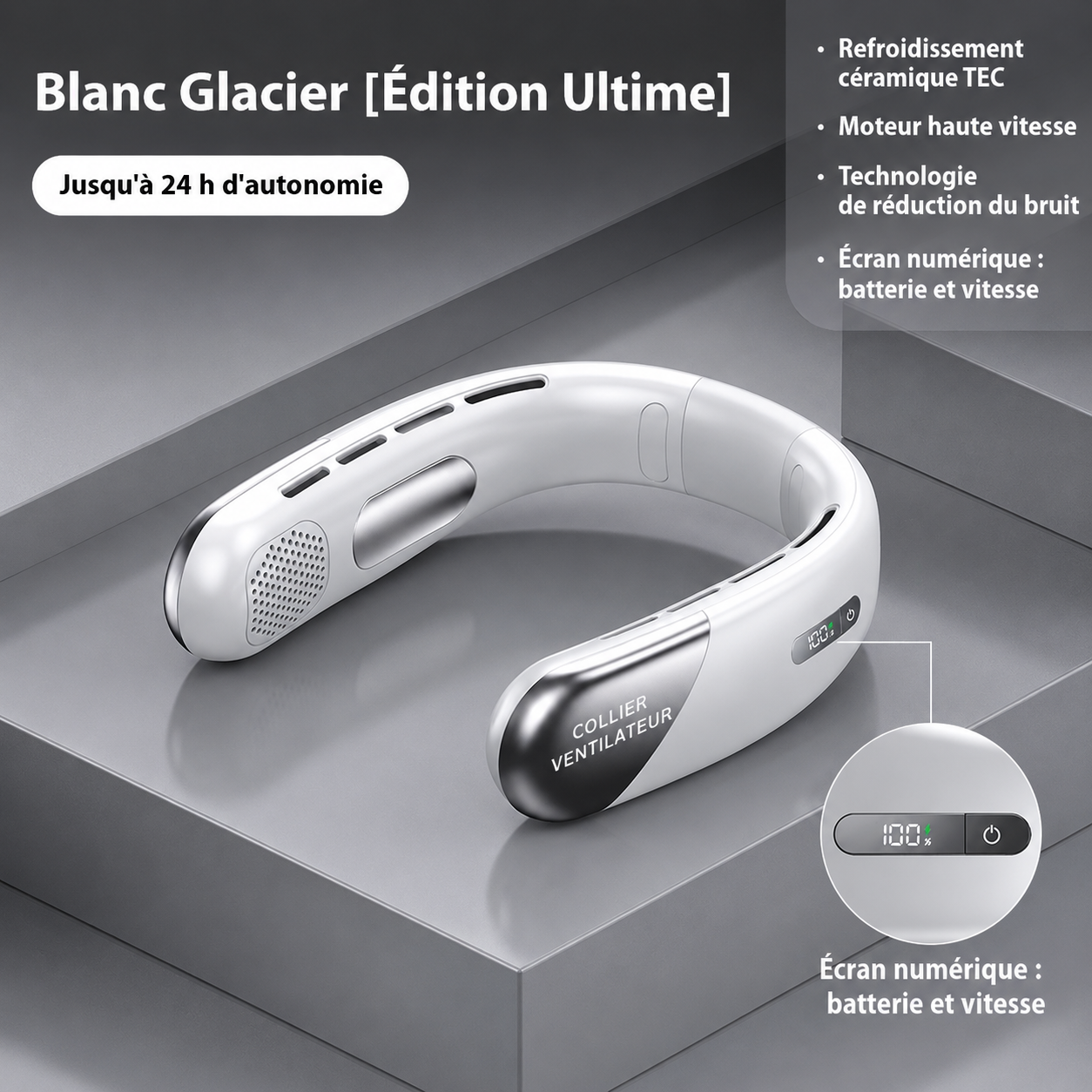 Ventilateur portable sans pales BOREAL AIR™, coloris Glacier White